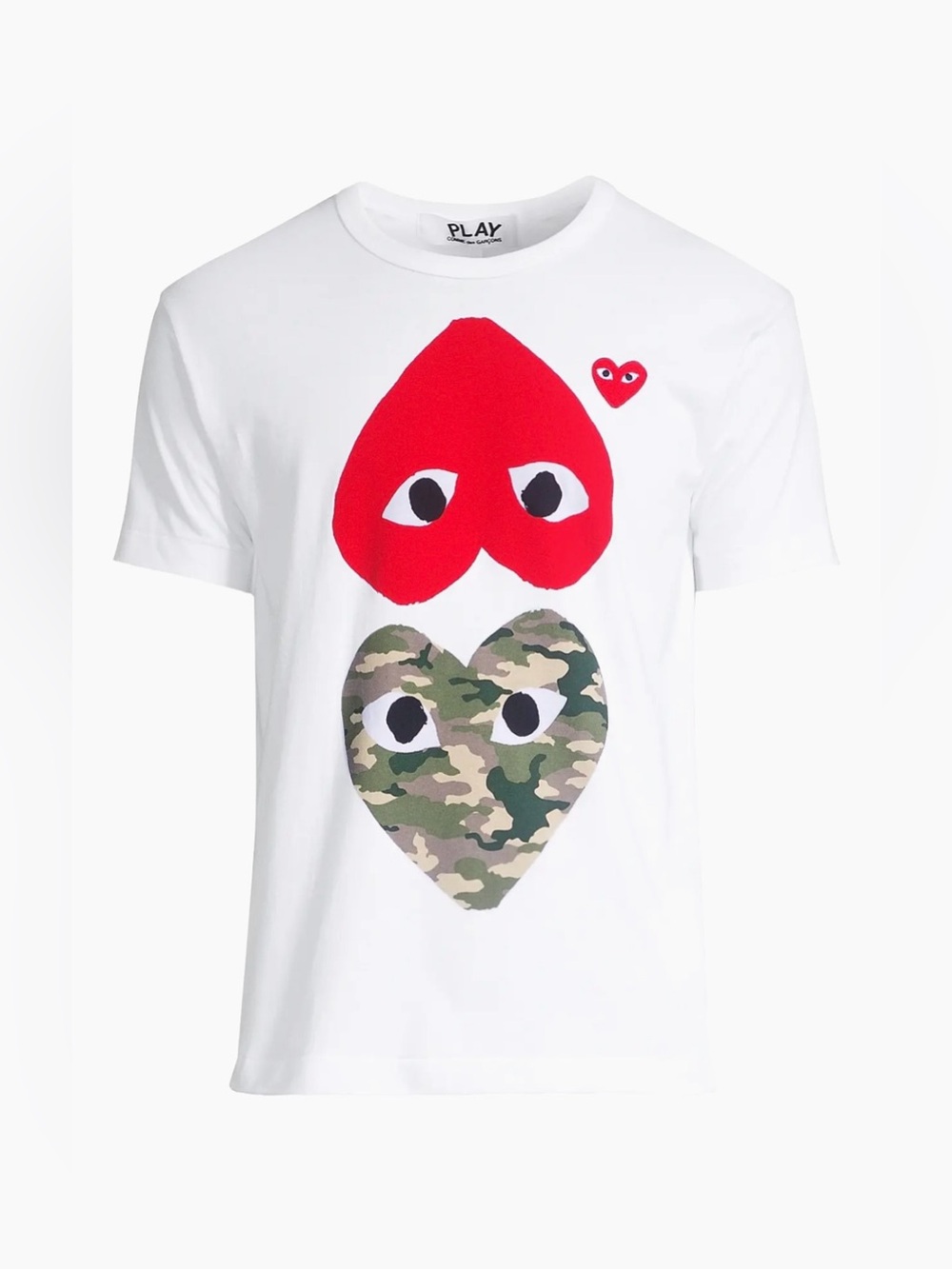 Commes des Garçons Play Two Heart Camo Cotton Tee Size Small